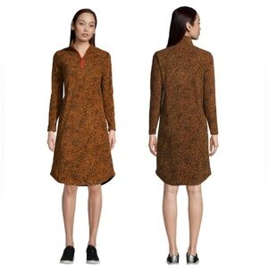 Lands’ End Womens Long Sleeve Fleece Quarter Zip Dress Size S (6-8) NWOT